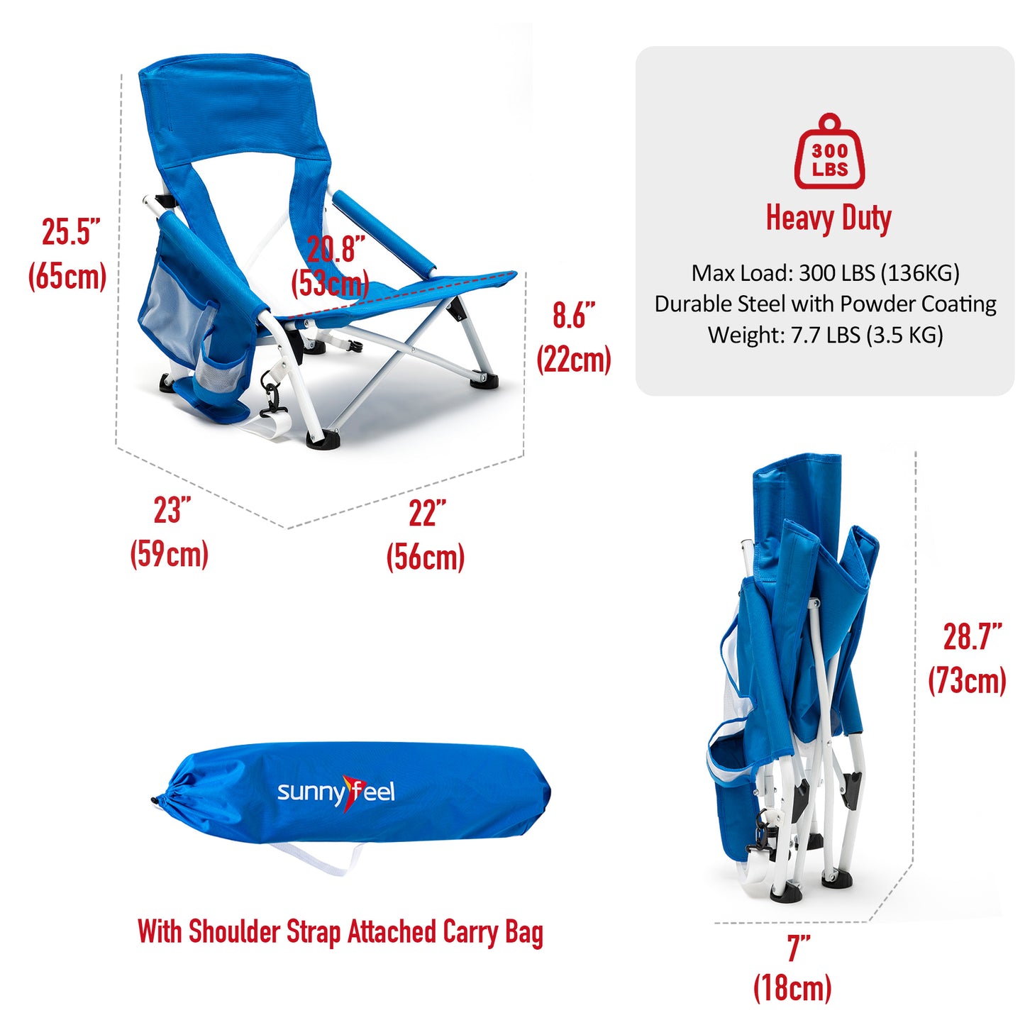 SunnyFeel Low Beach Camping Folding Chair