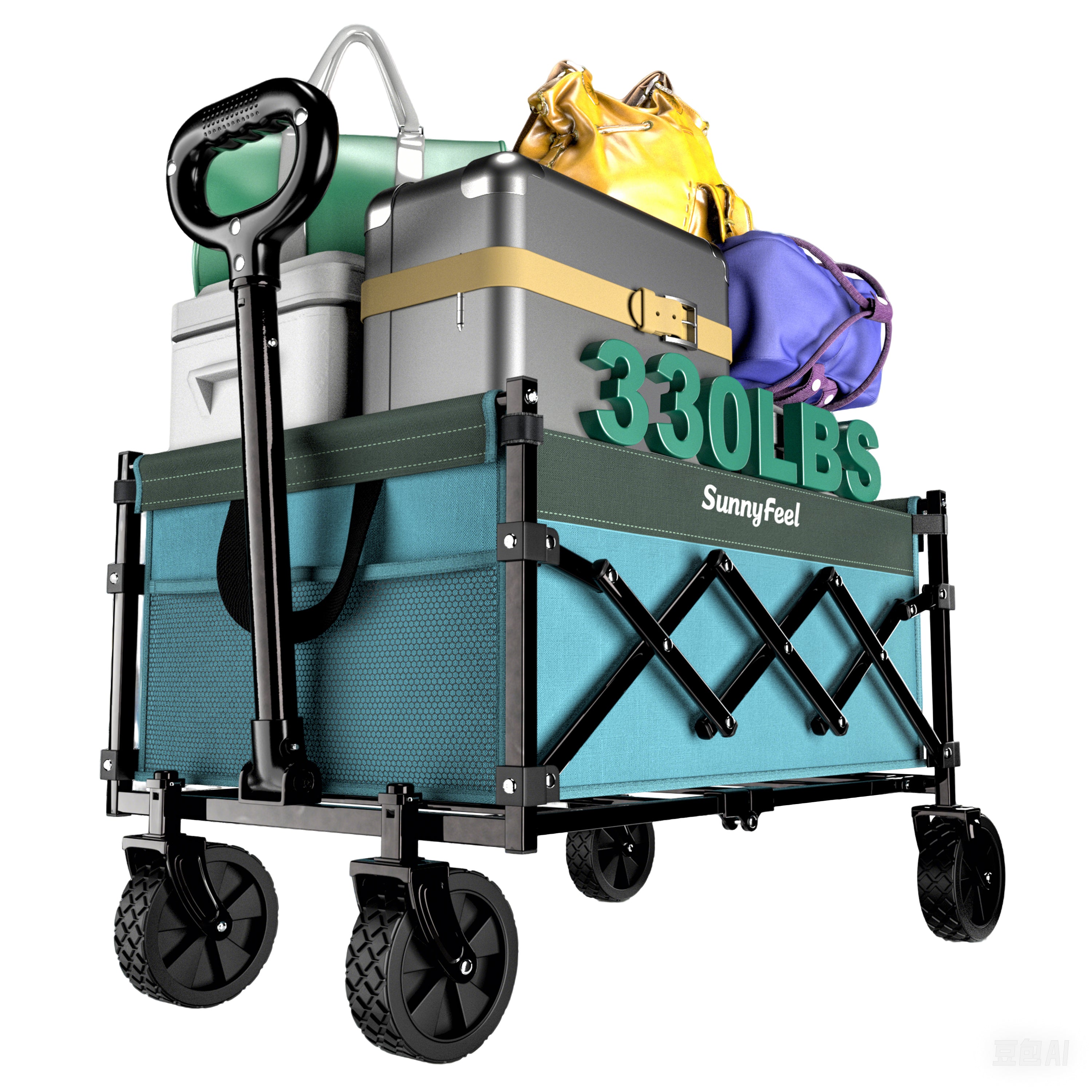 SunnyFeel 330lbs Wagons Carts Foldable