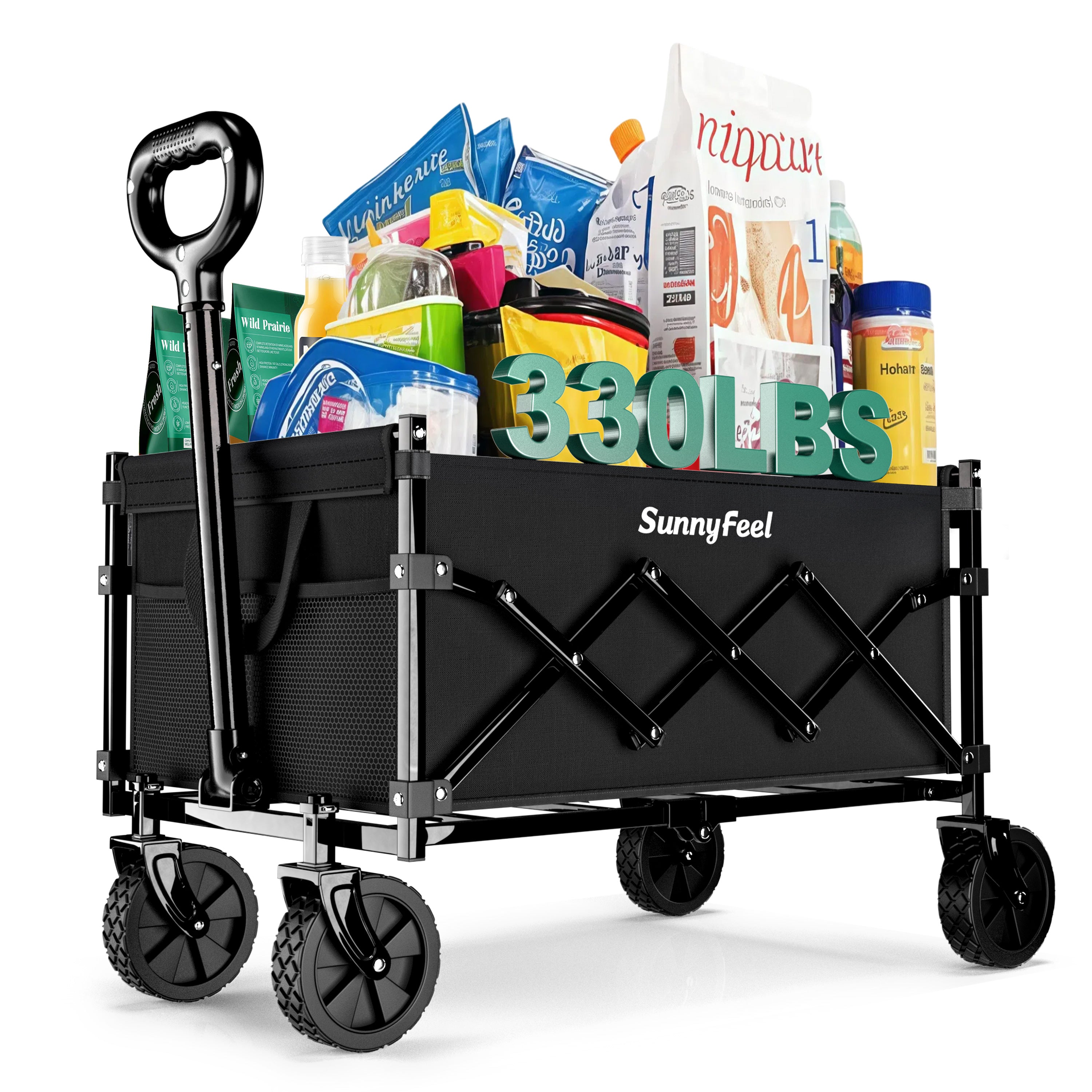 SunnyFeel 330lbs Wagons Carts Foldable