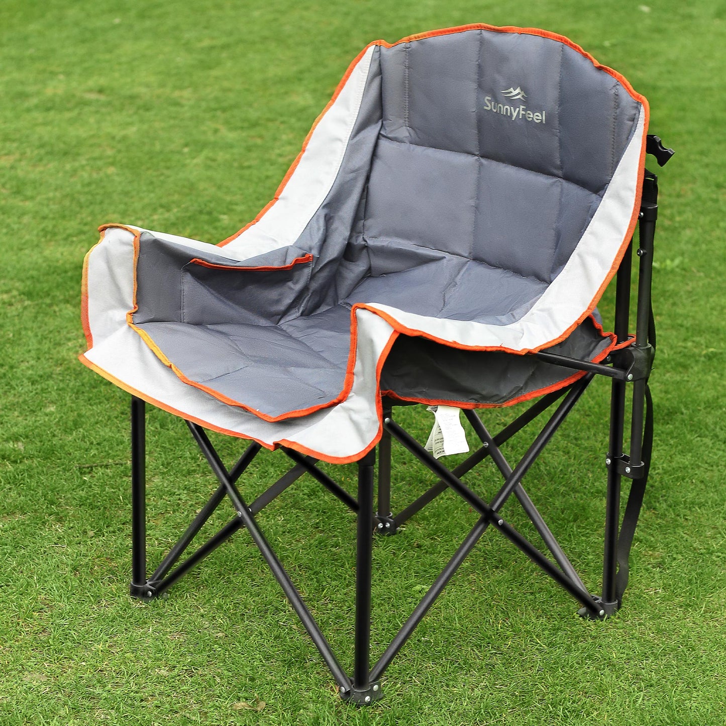 SUNNYFEEL Oversized XL Padded Camping Chair, Portable, Folding, Large Camp Lounge Chairs, Outdoor Sofa Chair High Back for Fishing, Patio Party, Lawn, Sports