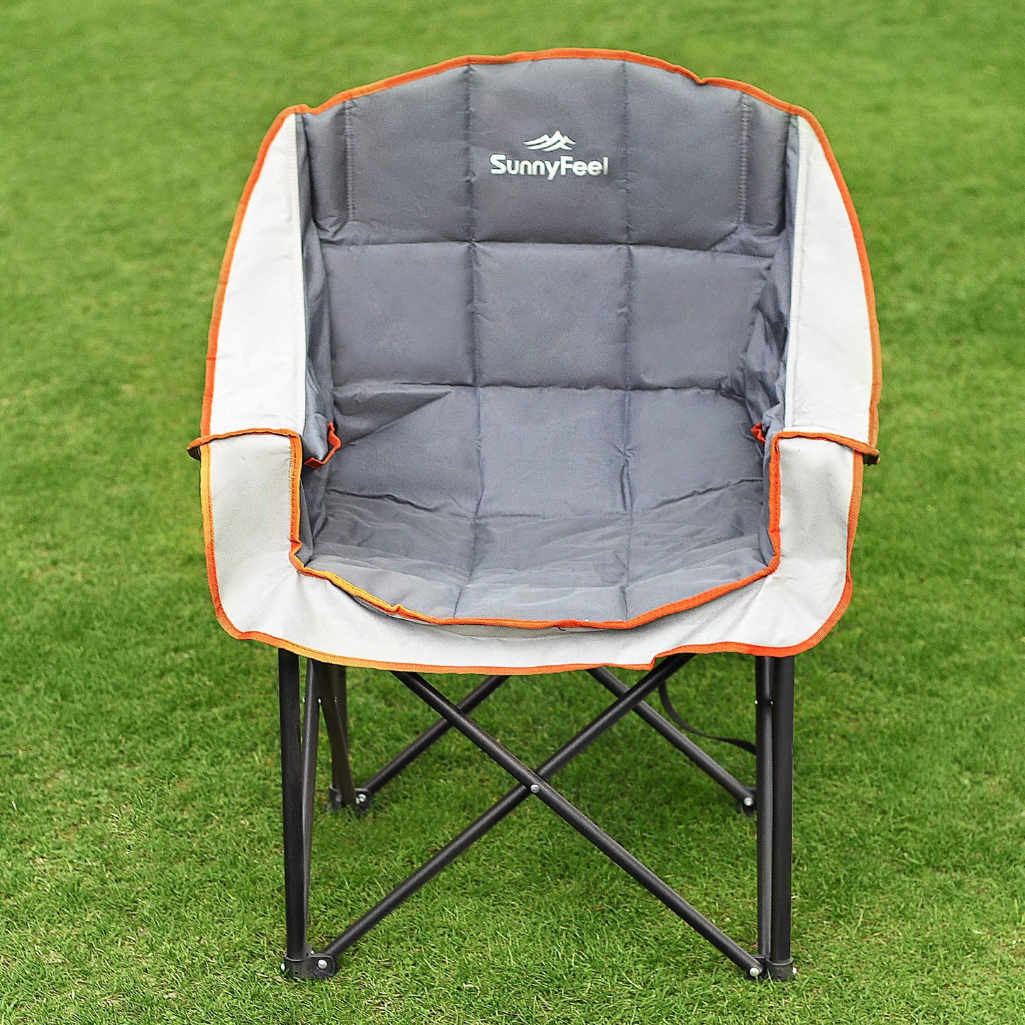 SUNNYFEEL Oversized XL Padded Camping Chair, Portable, Folding, Large Camp Lounge Chairs, Outdoor Sofa Chair High Back for Fishing, Patio Party, Lawn, Sports