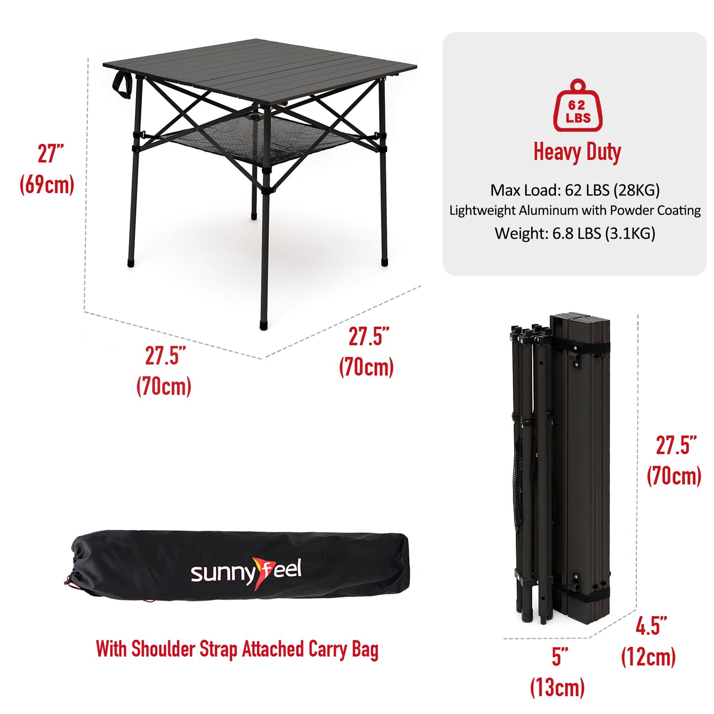 Outdoor Folding Table-Black